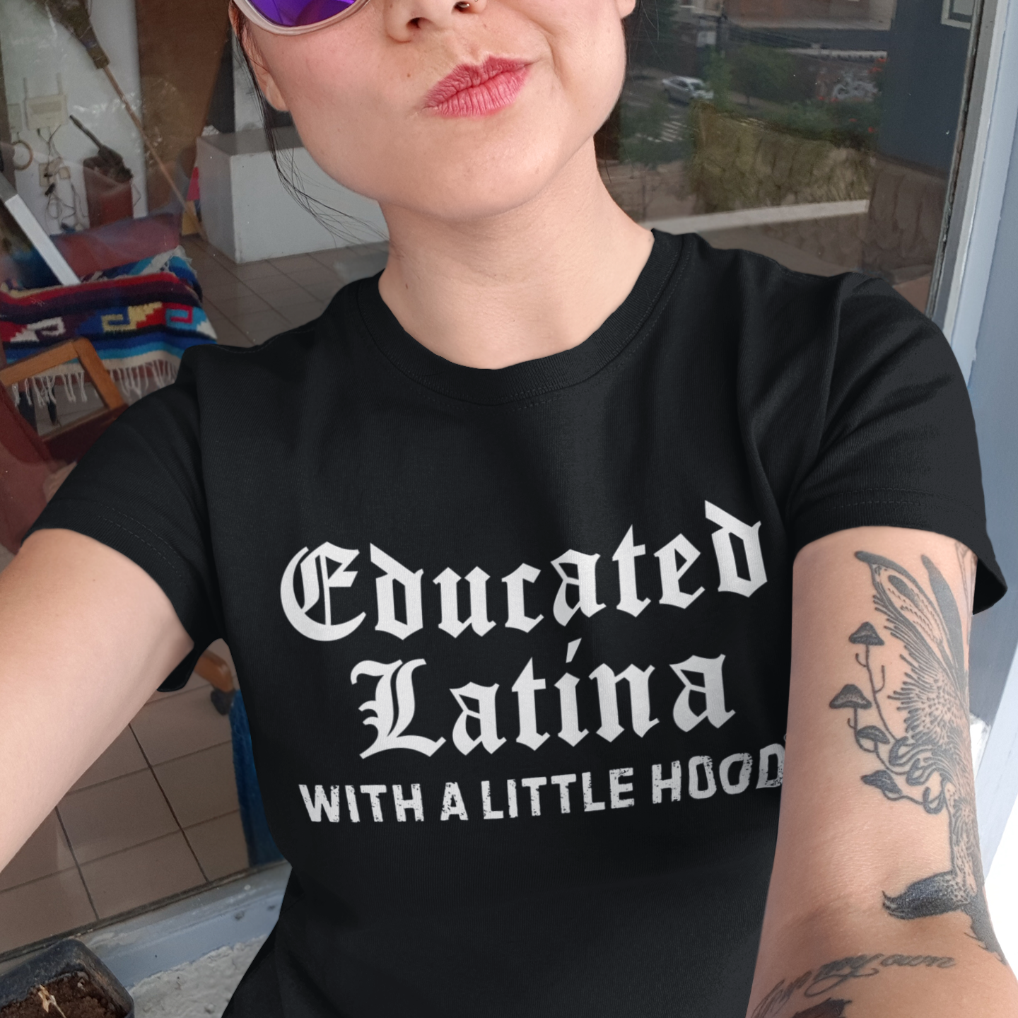 Educated Latina with a Little Hood® Old English T-Shirt
