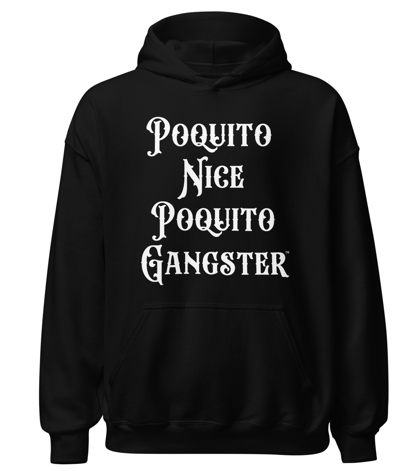 Latina-owned Poquito Nice Poquito Gangster™ hoodie showcasing inclusive OG Latino streetwear style and bold personality