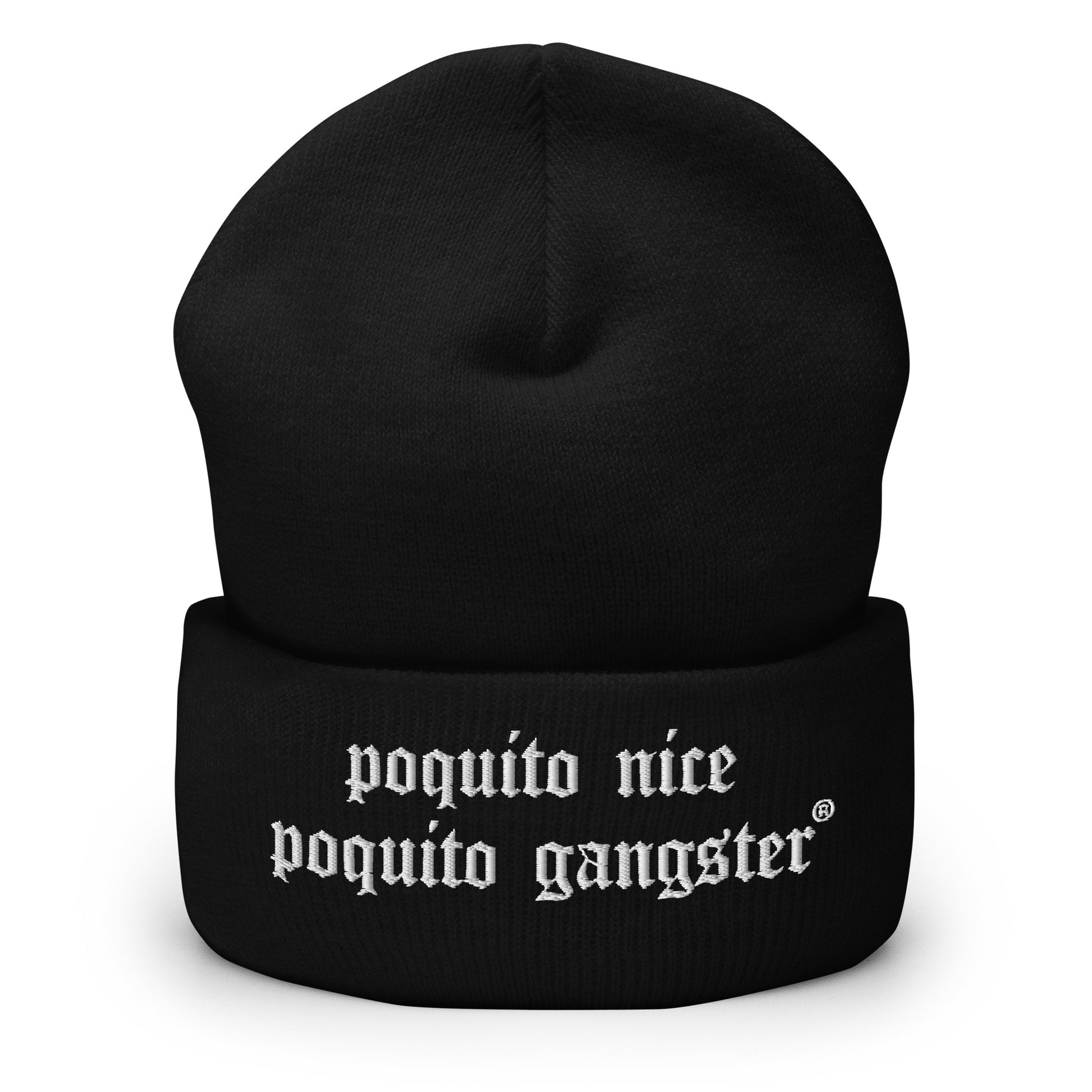 Black Poquito Nice Poquito Gangster Old English Latino humor beanie