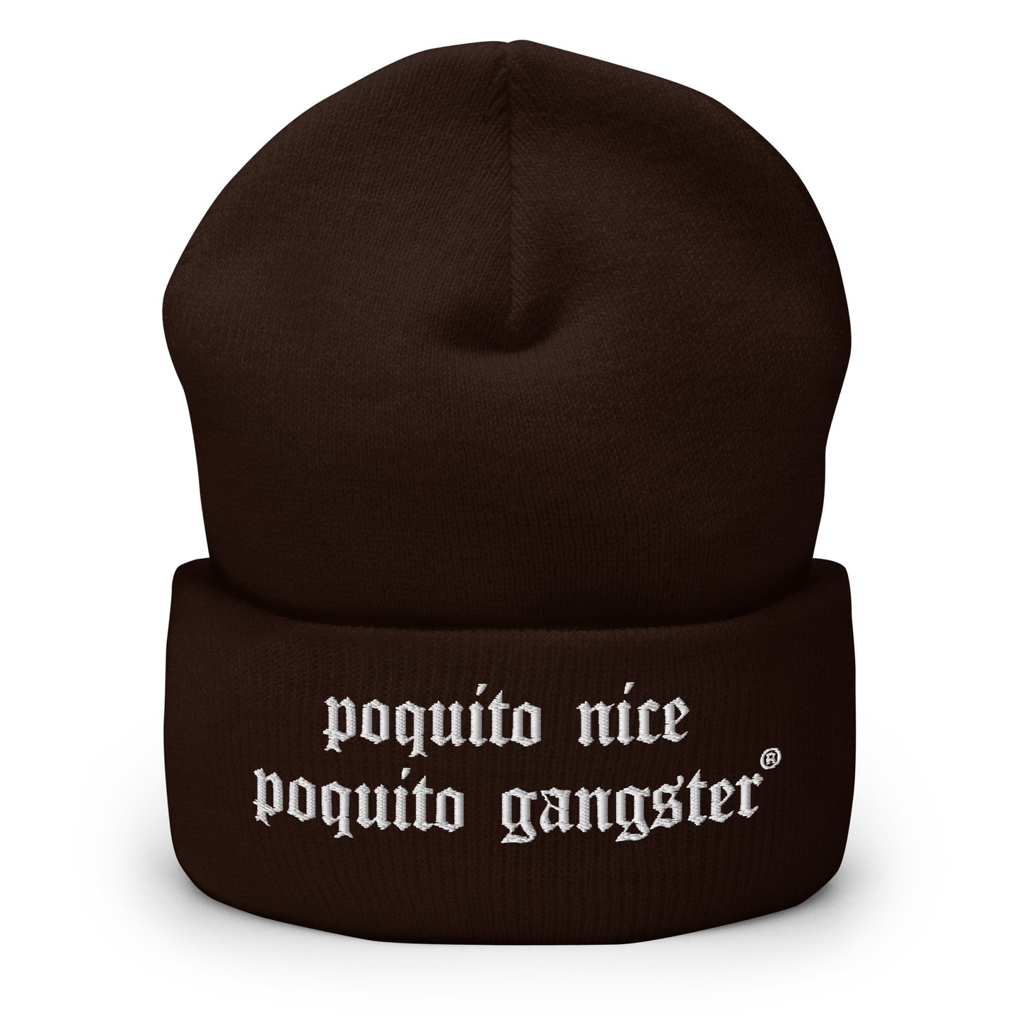 Bown Poquito Nice Poquito Gangster Old English Latino humor beanie