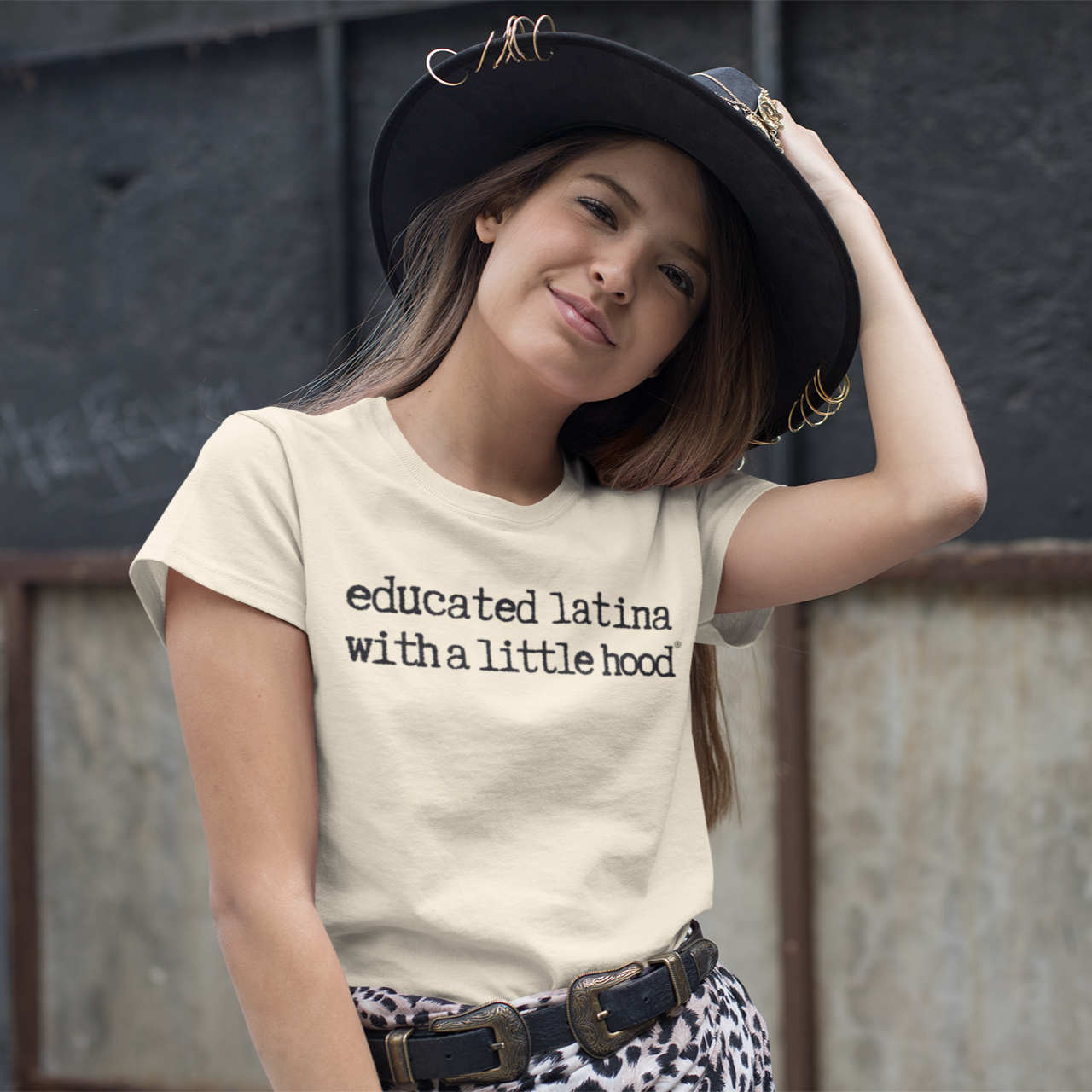 Educated Latina with a Little Hood Funny Empowerment Shirt