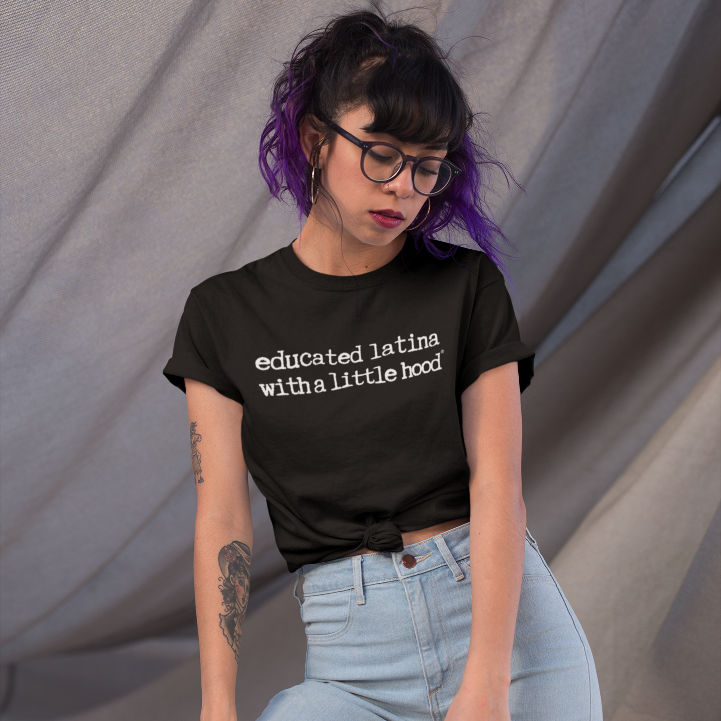 Educated Latina with a Little Hood® T-Shirt for the Resilient Latina – Empowerment graphic tee from a Latina-owned brand