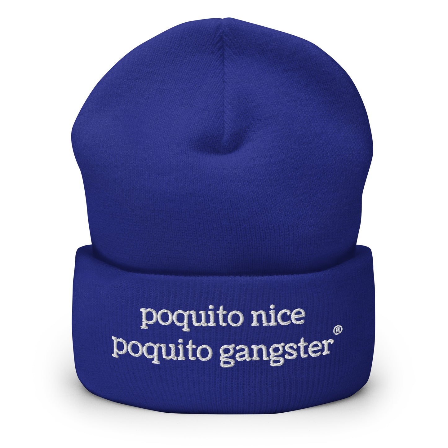 Blue Poquito Nice Poquito Gangster beanie, street style latino humor apparel