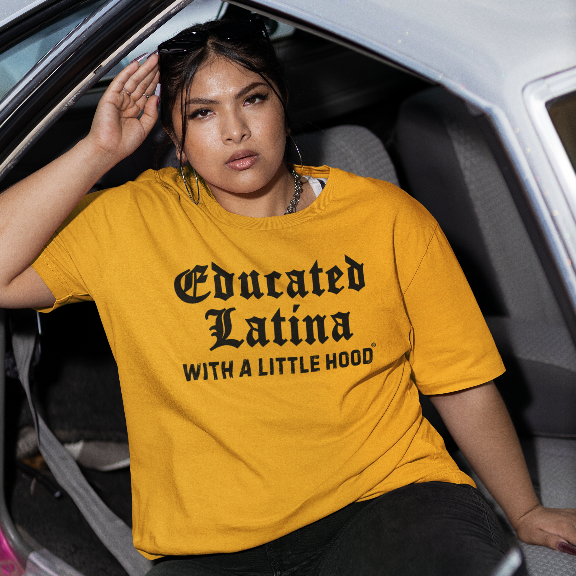 Funny Chola OG T-Shirt for Educated Latina with a Little Hood 