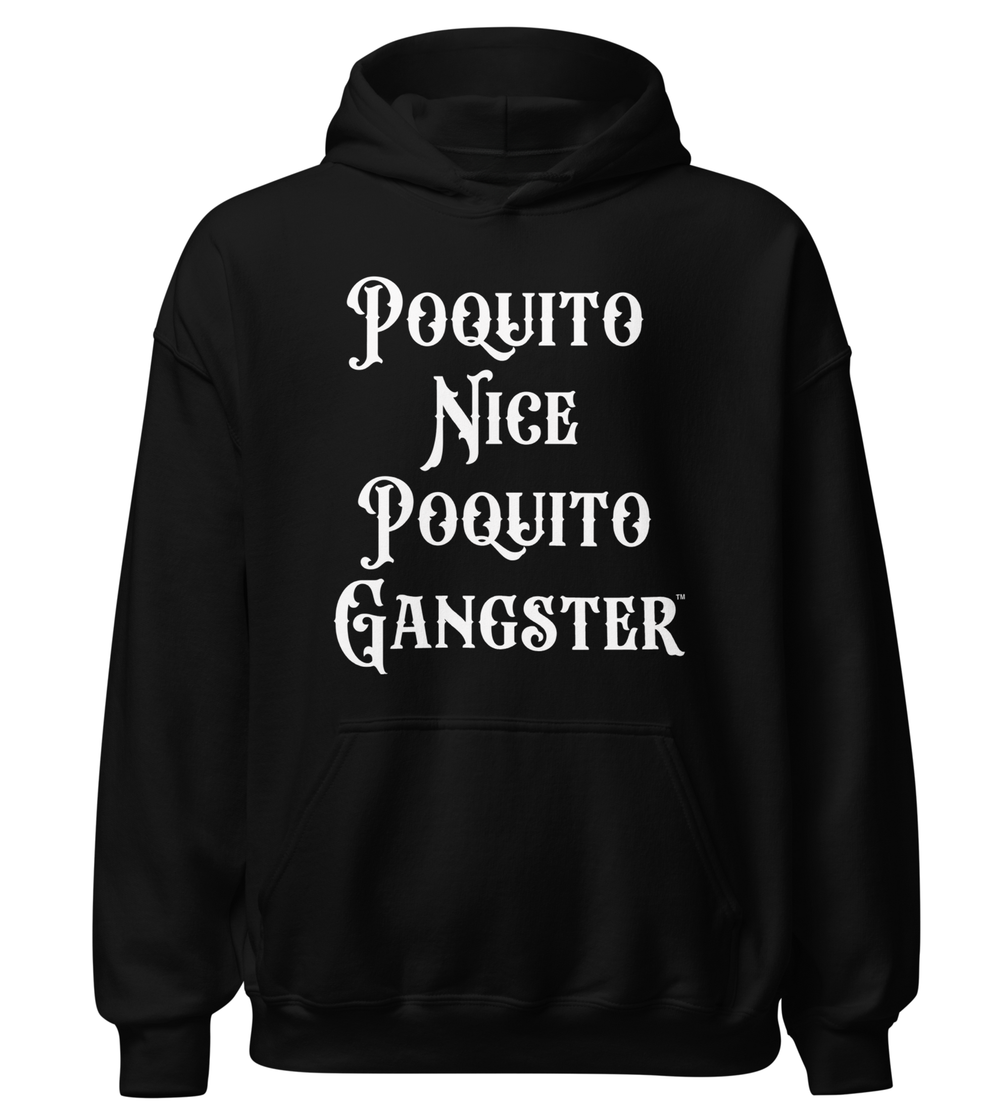 Latina-owned Poquito Nice Poquito Gangster™ hoodie showcasing inclusive OG Latino streetwear style and bold personality