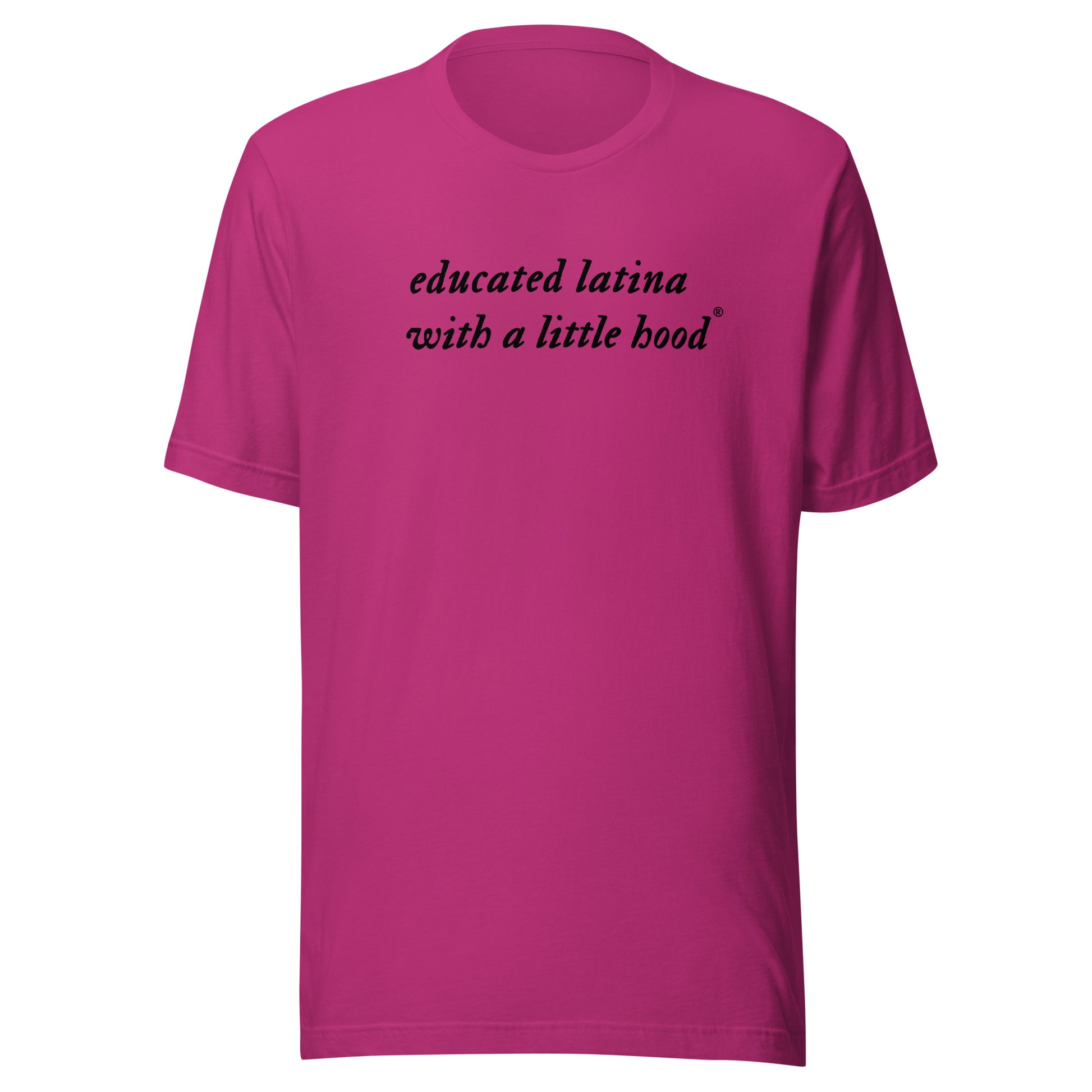 Latina t-shirt celebrating resilience and education