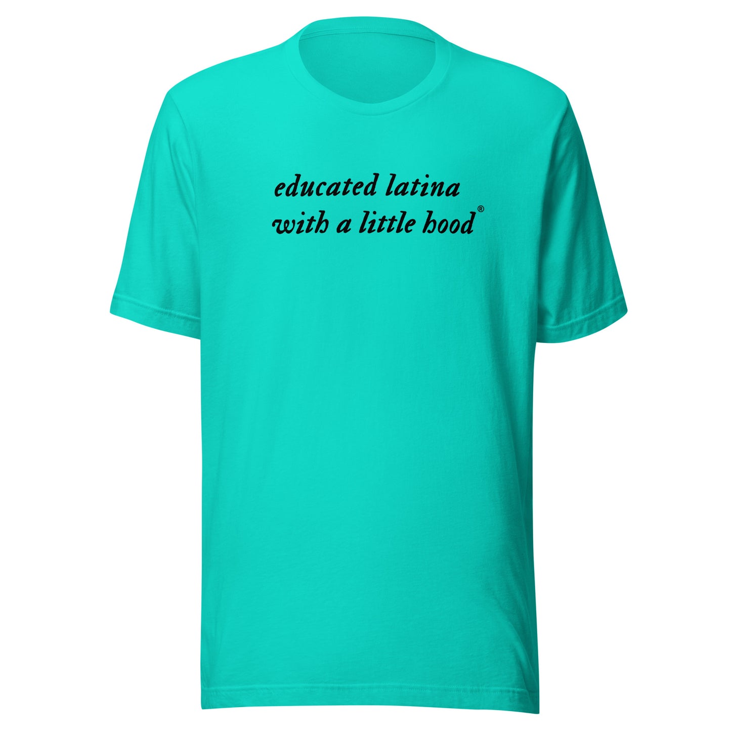 Latina t-shirt blending street smarts and book smarts