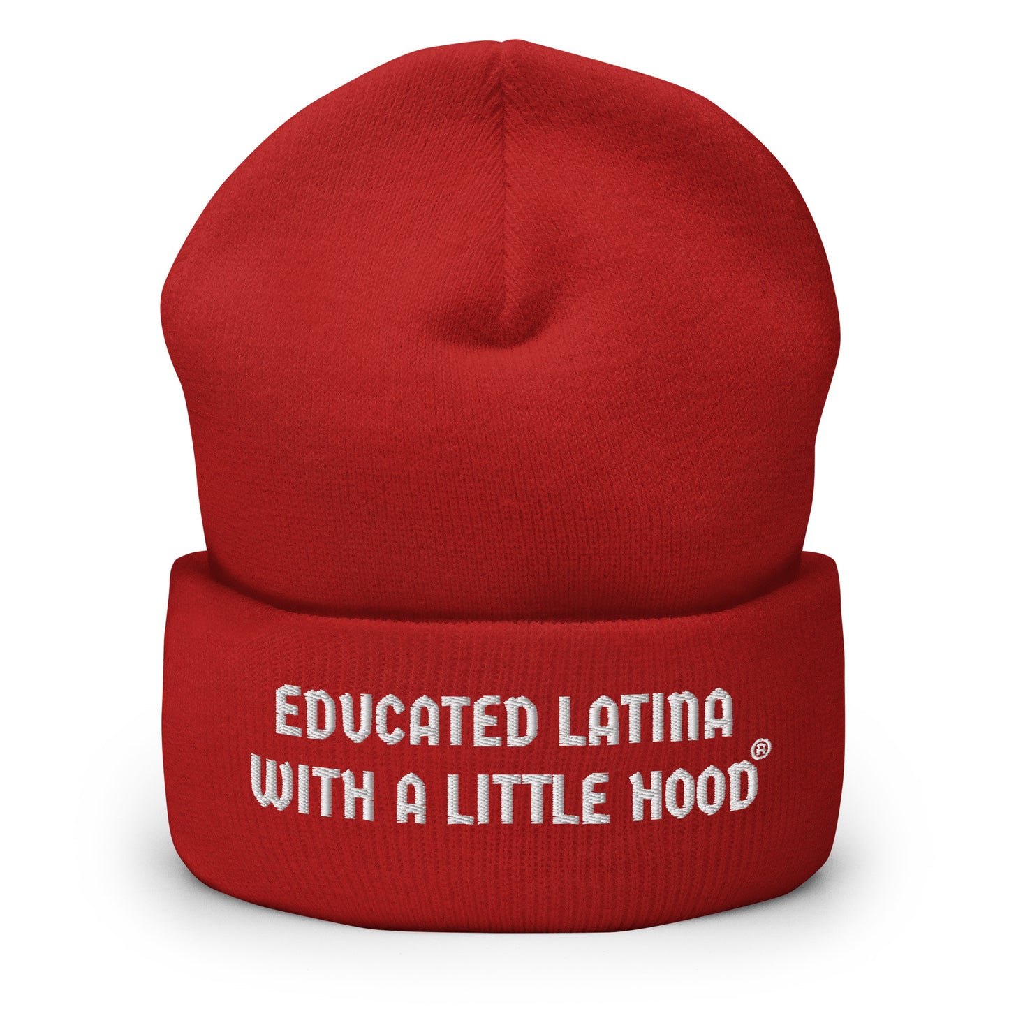 Funny Latina empowerment beanie from Educated Latina with a Little Hood