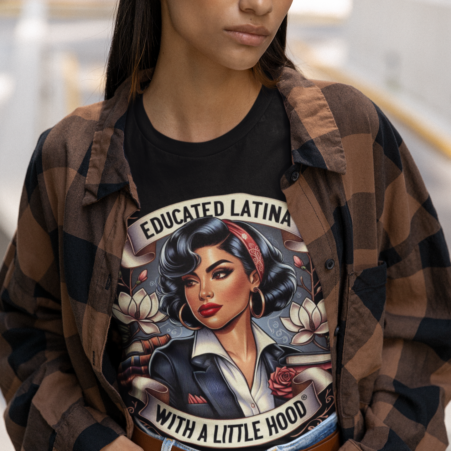 Latina power t-shirt from Educated Latina with a Little Hood® collection, unisex fit