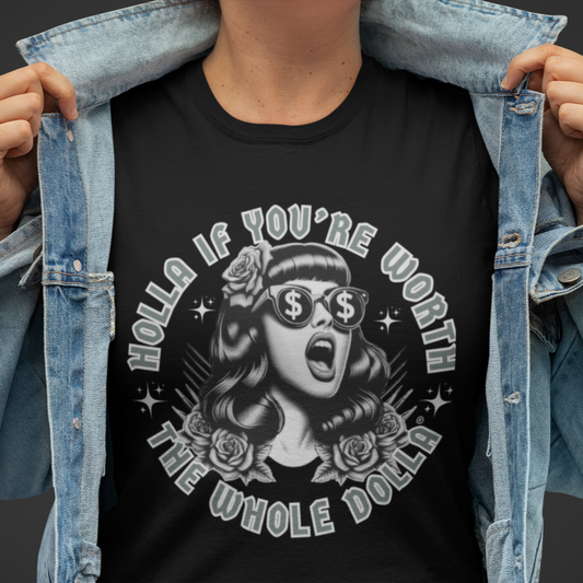 Equal Pay for Latinas T-shirt line, empowering fashion statement by a Latina-owned and trademarked apparel brand