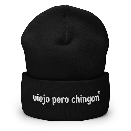 Viejo Pero Chingon beanie hat for OG dads and abuelos